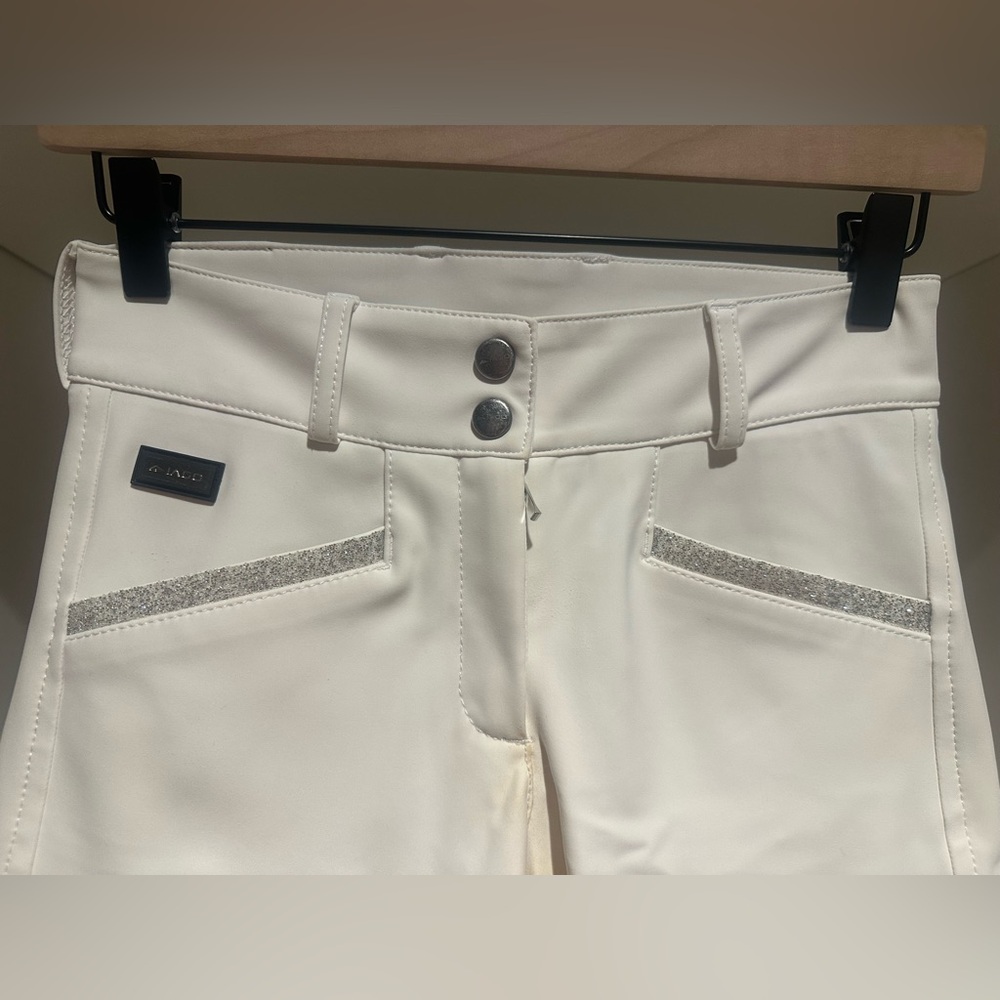 Iago Italia Equestrian Riding Show Breeches, White, Size 24, Good Condition - Picture 3 of 14